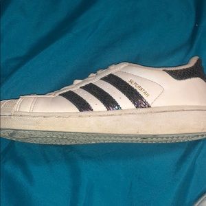Adidas Superstar Sneakers w/ Oil-slick Stripes